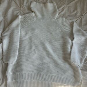 Womens Large Kenneth Cole Reaction 100% Cotton White Cowl Neck Sweater